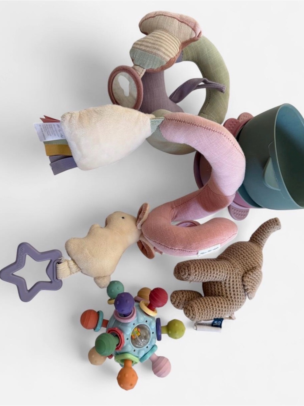 Plush Multi-Color Sensory Baby Toy Set Natural Colors